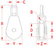 Line Drawing for 304 Stainless Steel Swivel Blocks