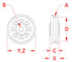 Line Drawing for Bushing Wire Rope Sheaves