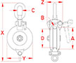 Line Drawing for Rope Snatch Blocks