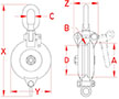 Line Drawing for Wire Snatch Blocks