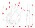 Line Drawing for Large Eye Slip Hooks