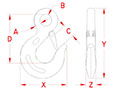 Line Drawing for Eye Slip Hooks