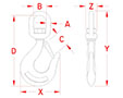 Line Drawing for Swivel Eye Hooks