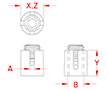 Line Drawing for Surface Mount Cross Wire Clamps