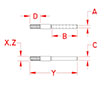 Line Drawing for Hand Swage Short Studs