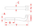 Line Drawing for Swage "T" Terminals