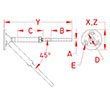 Line Drawing for Hand Swage Tensioners With Stud