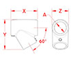 Line Drawing for Universal T Rail Fittings