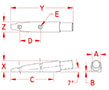 Line Drawing for End Mount Out Fittings