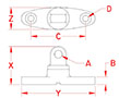 Line Drawing for Anchor Swivel Eye