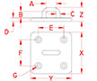 Line Drawing for Heavy Duty Square Pad Eyes