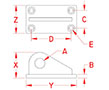 Line Drawing for Tow Pad Eyes