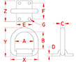 Line Drawing for Bolt On Lashing Rings