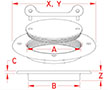 Line Drawing for Flush Access Hatches & Frames