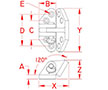Line Drawing for Heavy Duty Angle Base Hatch Hinges