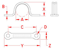 Line Drawing for Stamped Pad Eyes