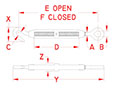 Line Drawing for Cast Hook and Eye Turnbuckles