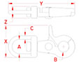 Line Drawing for Eye Bail Trigger Snap Hooks