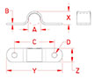 Line Drawing for 2 Hole Eye Straps