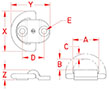 Line Drawing for Heavy Duty Folding Pad Eyes